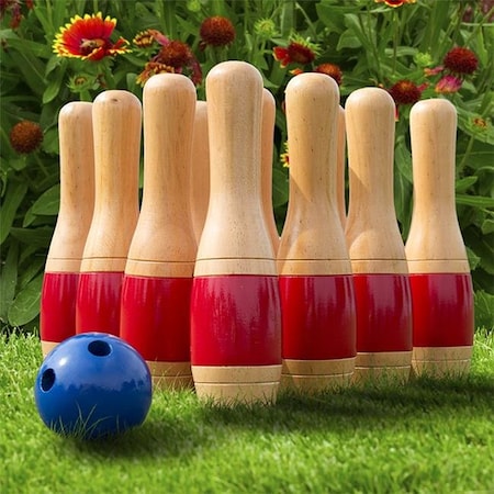 Hey Play Hey Play M370013 11 in. Wooden Lawn Bowling Set M370013